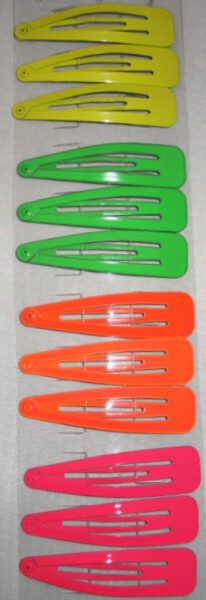12 PCS! NEW HAIR CLIP SNAPS! YELLOW, GREEN, ORANGE, PINK FREE USA SHIPPING