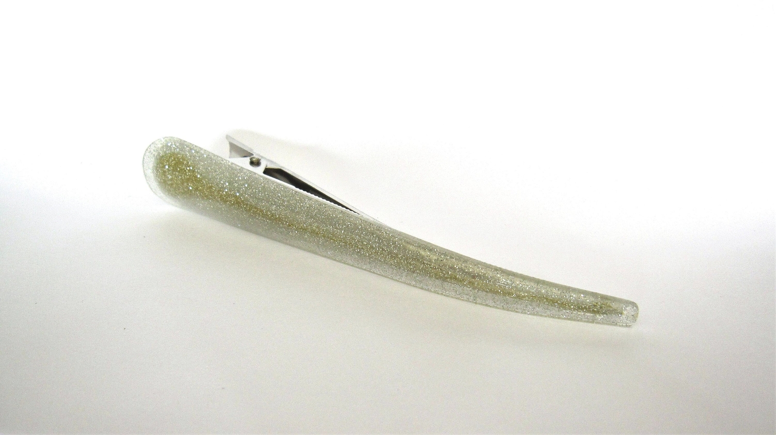 Silver gold glitter acrylic and metal alligator hair claw clip clamp