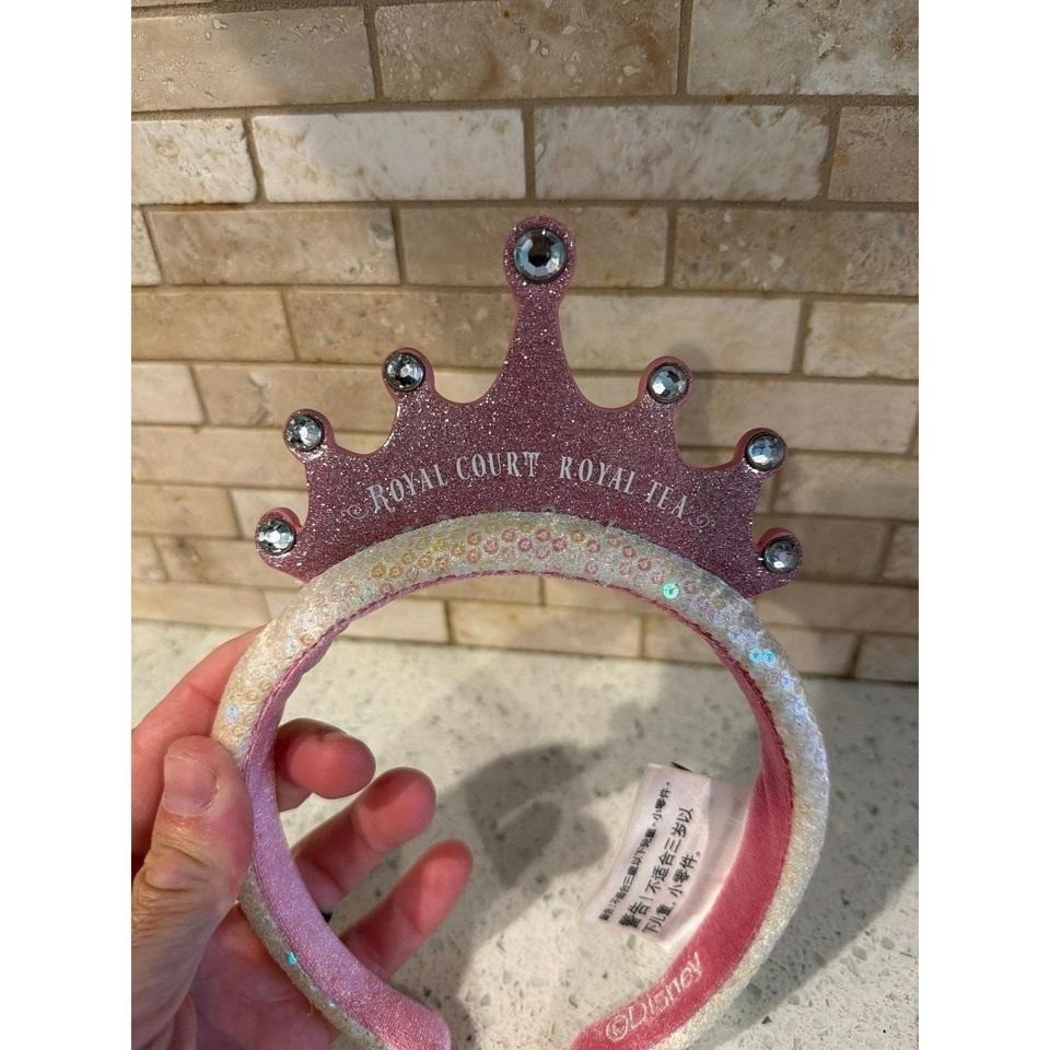 Disney Cruise Royal Tea Sequin Headband Minnie Pink White