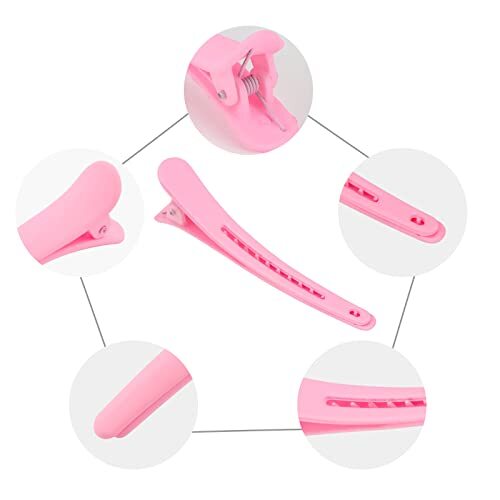 24 PCS 3.1 Inch Matte Alligator Hair Clips Barrettes No Crease Duck Pink
