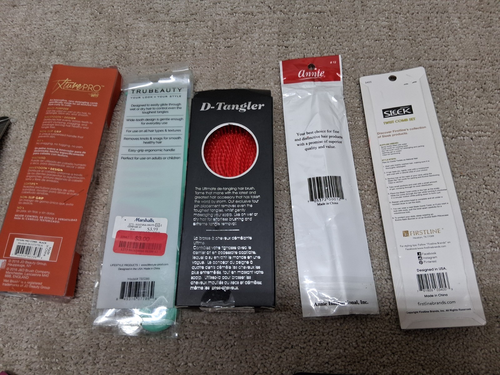 Hair Accessories Women Lot Of 15 Brushes Scissors Hair Caps Textured Hair New