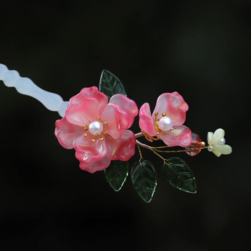 Pink Tassel Hairpin Traditional Chinese Hair Stick Hair Accessories Hanfu Qipao