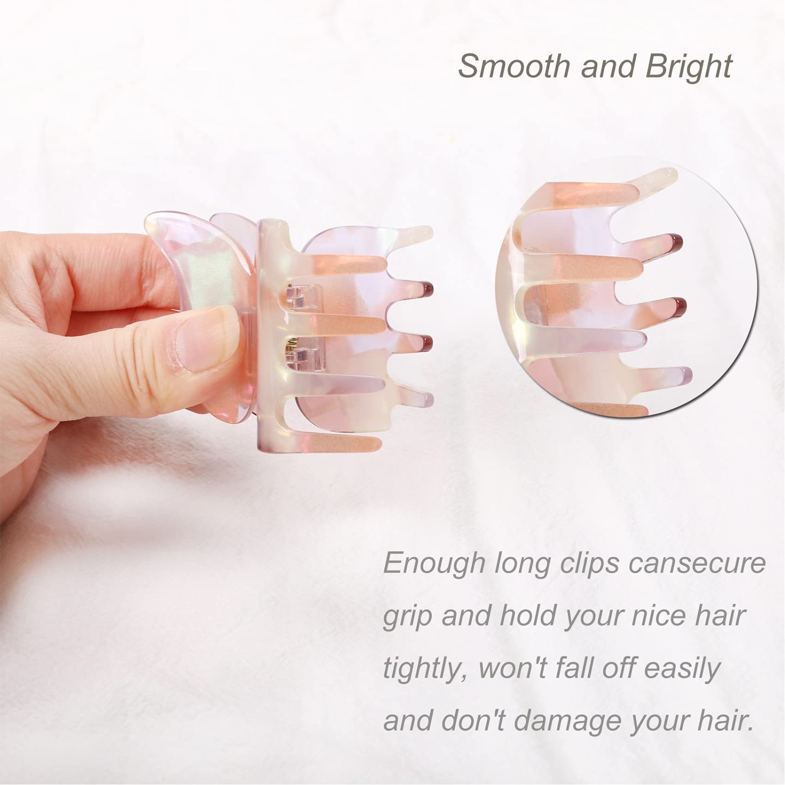 Butterfly Tortoise Shell Hair Claw Clips – 6 Pack Jaw Clips for Girls & Women