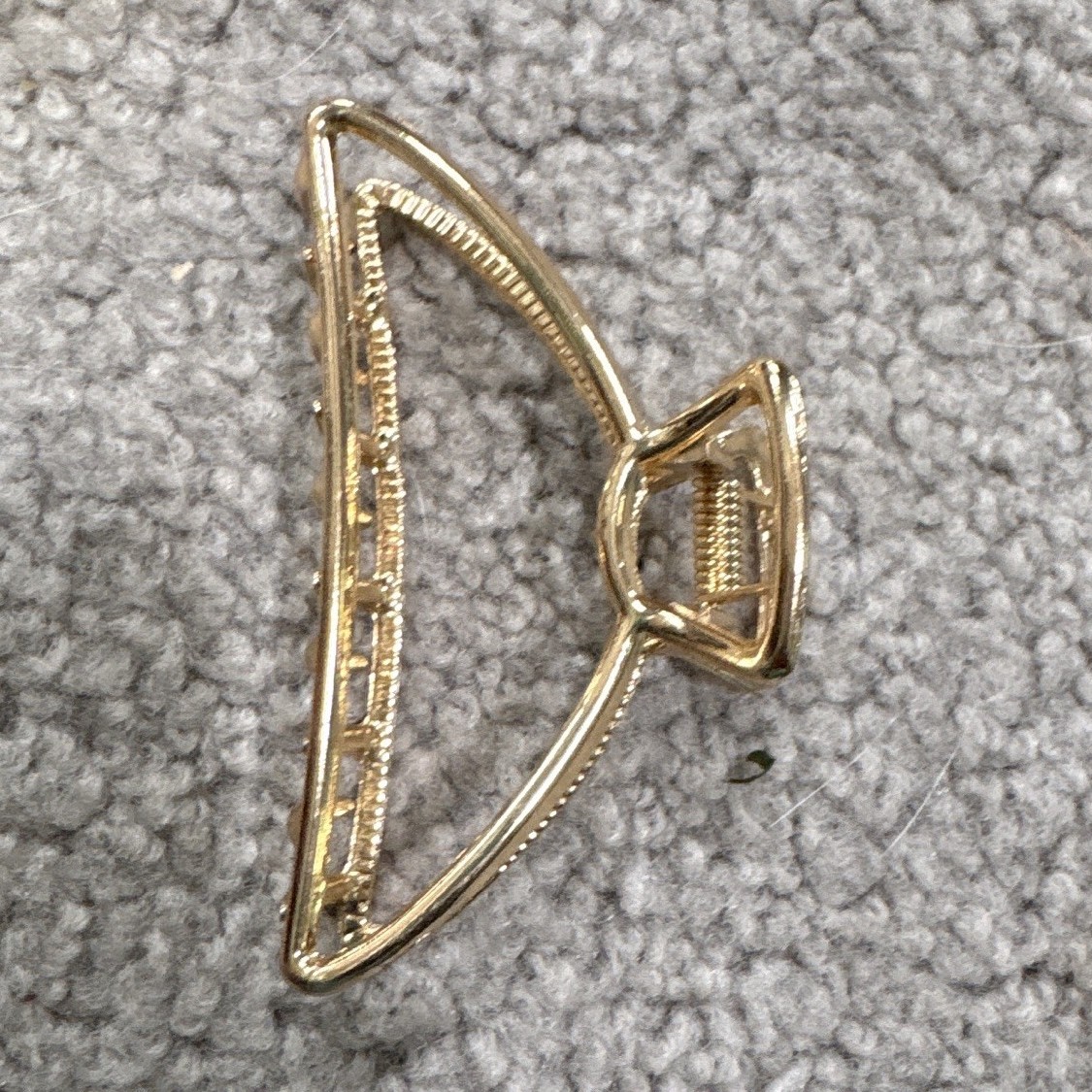 Gold Metal Triangle Hair Claw Clip Solid Pattern Women Teens Unisex