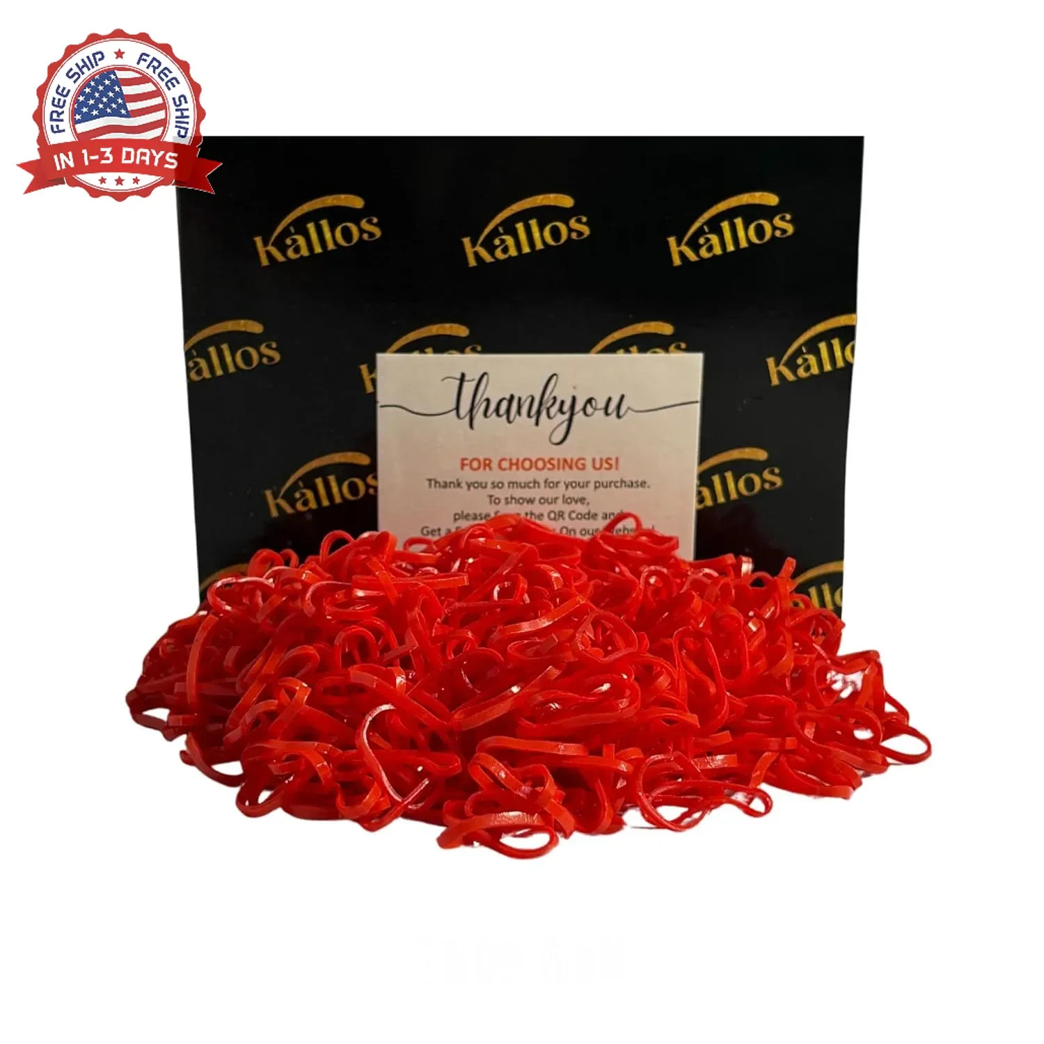 500 Pack Red Rubber Bands for Hair – 22mm Durable, No-Damage Elastic Hair Ties f