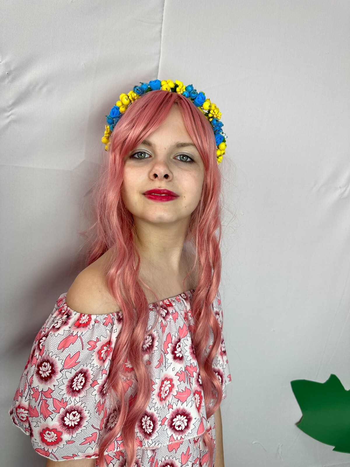 Ukrainian Blue Yellow Flower Hair Hoop Headband Ukrainian flower crown
