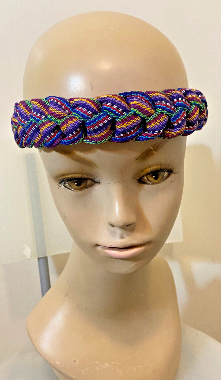 Braided strap headband Guatemalan cotton Colorful Tribal Elastic Women Child BJ