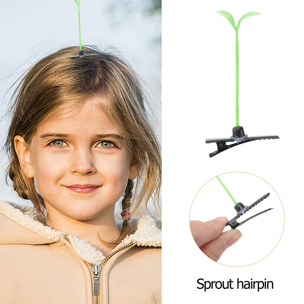 50PCS Grass Funny Clips Trendy Bean Sprouts Hair Hairpins Grass Hairpin for Kids