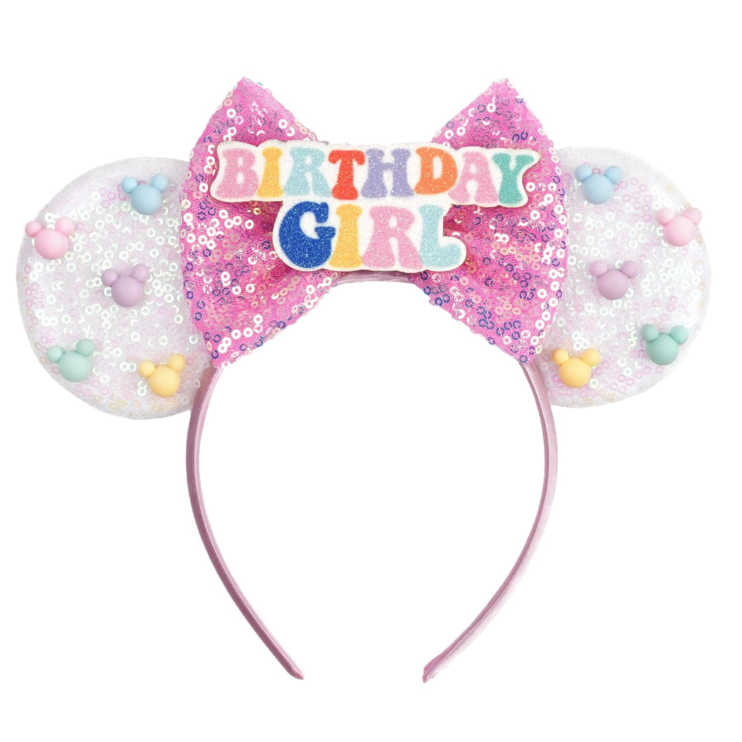 Mouse Ears for Women Birthday Girl Headband Sequin Ears Hair Accessories for Bir