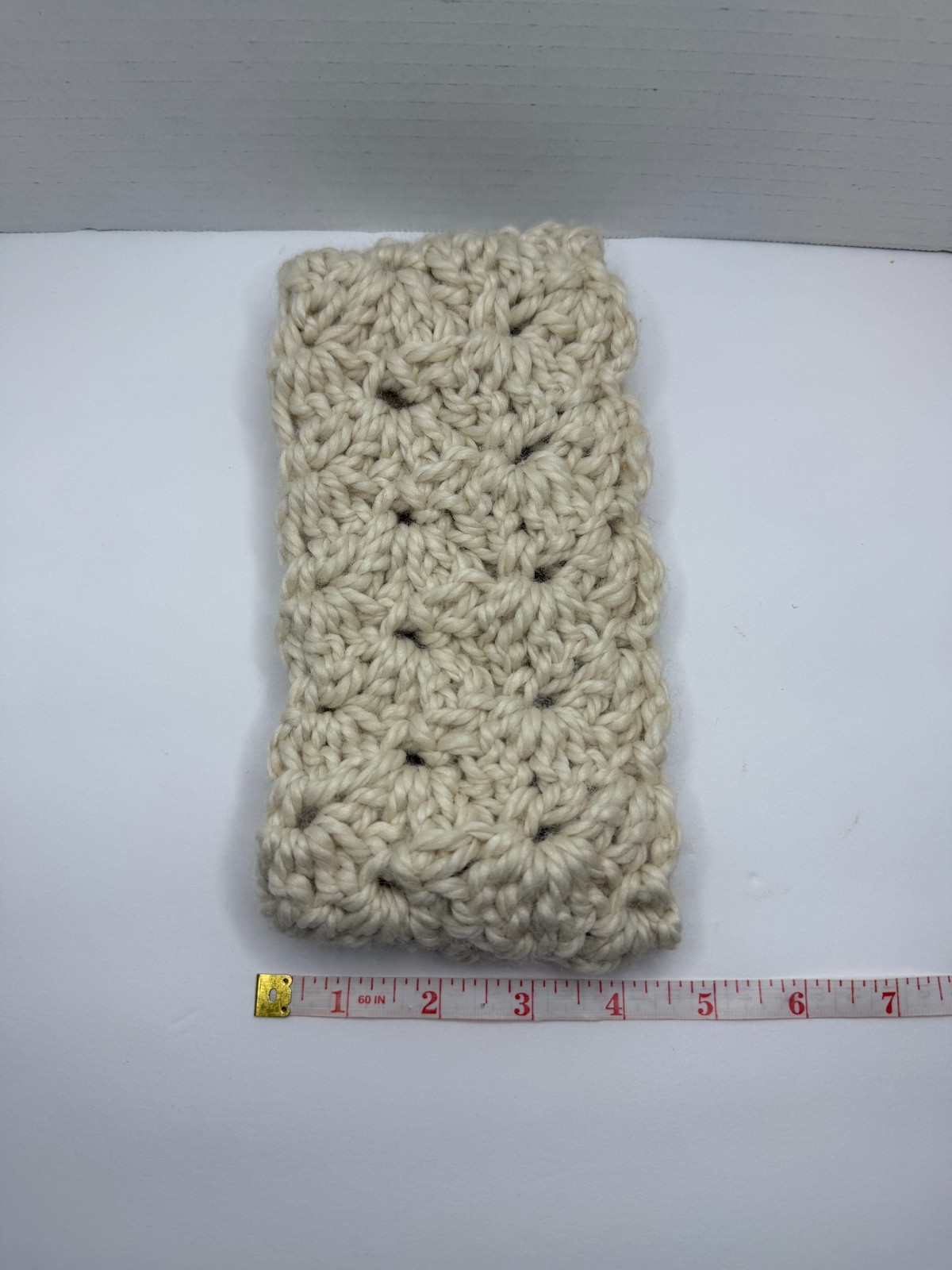 Crochet Chunky Cozy Soft Headband Ear Warmer White / Ivory Eco-Friendly Yarn NEW