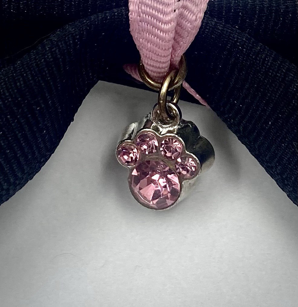 Hair bow Hair Clip Girls Women Pink Paw Dog Cat Charm Teacher Vet Work Gift
