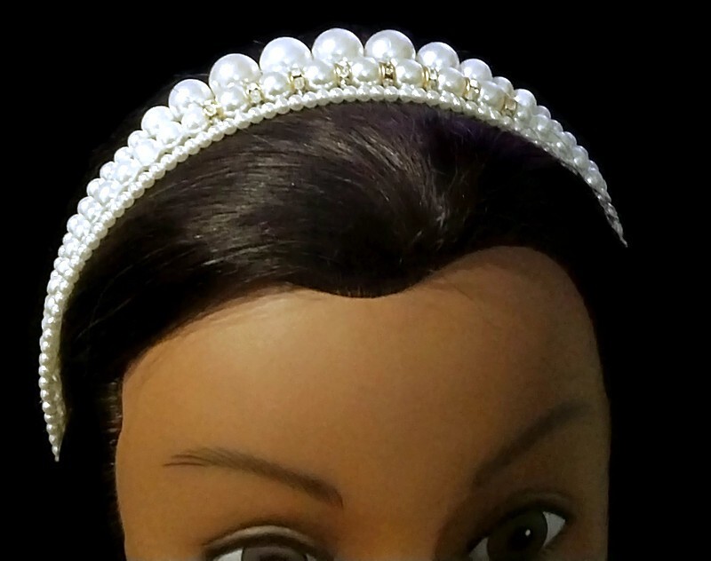 Handmade 3 Pack Pearl Headbands.