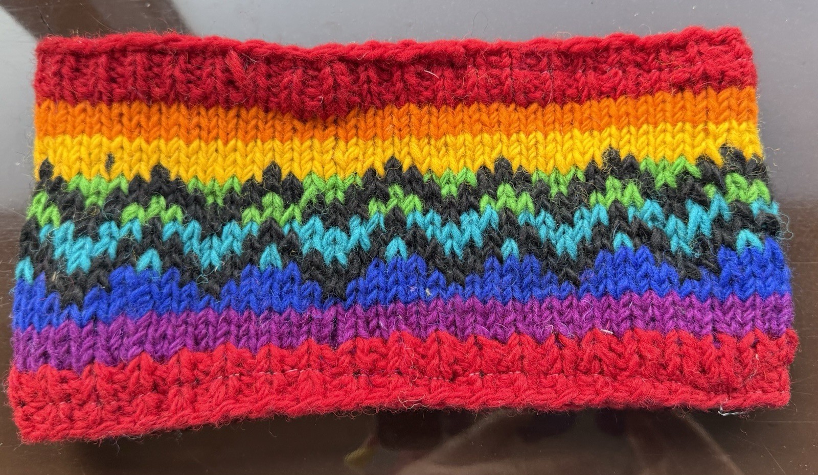 HEADBAND Nepal Hand Made Wool Head Band New Crochet Rainbow Pride #ä