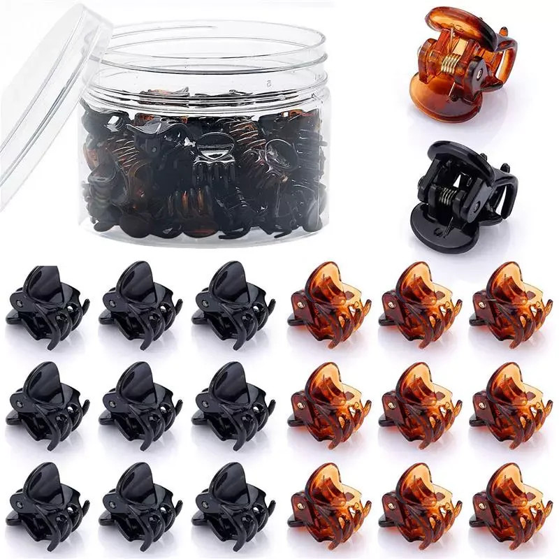 10-100Pcs Mini Hair Claw Clips Black Transparent Hair Accessories Women