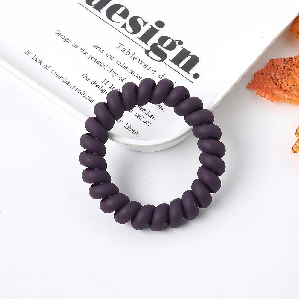 3Pcs/lot Telephone Wire Elastic Hair Bands Women Matte Frosted Colorful Girls Te