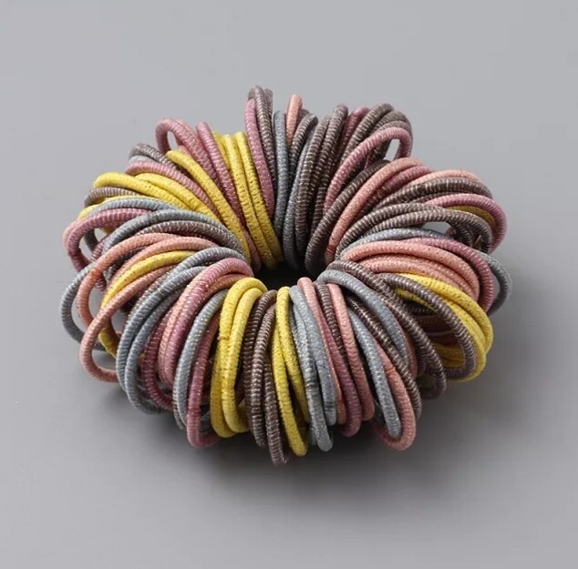New 100/lot Hair bands Girls Candy Color Elastic Rubber Band Hair Hairband