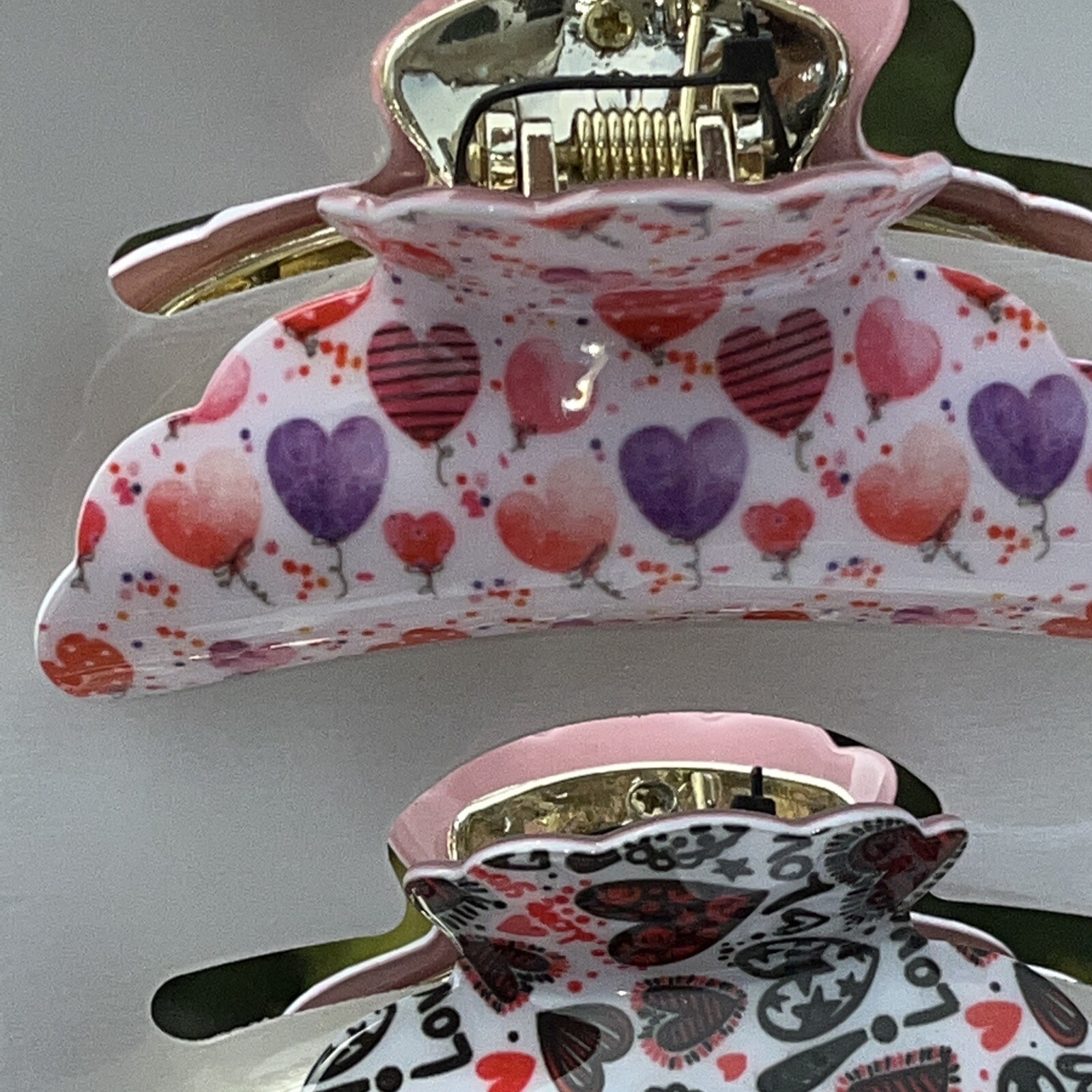 NATASHA HAIR CLIPS HEARTS -Lead Compliant- 👀 😍 New Set of 2