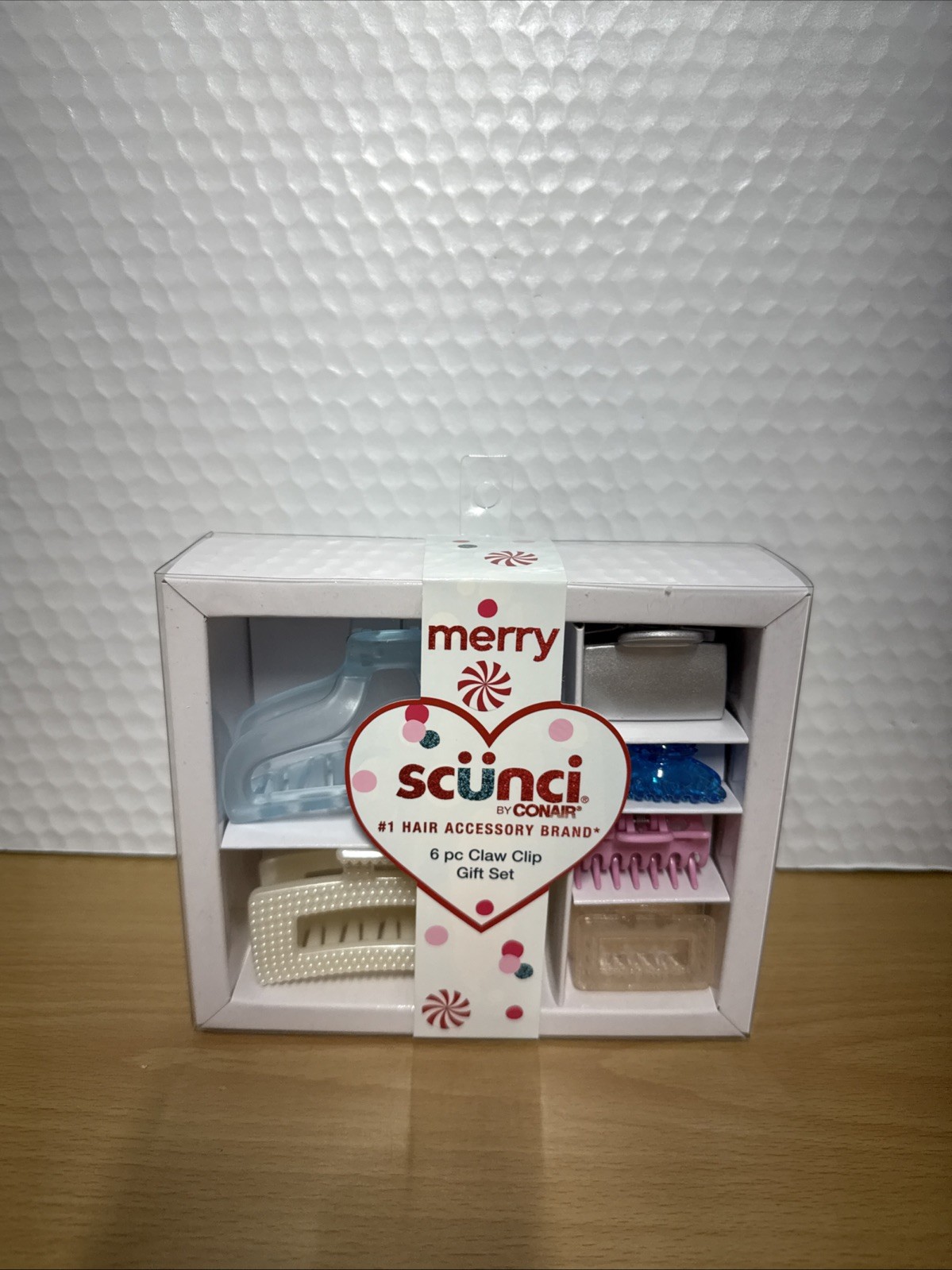 Scunci Con Air 6pc Christmas Claw Clip Gift Set
