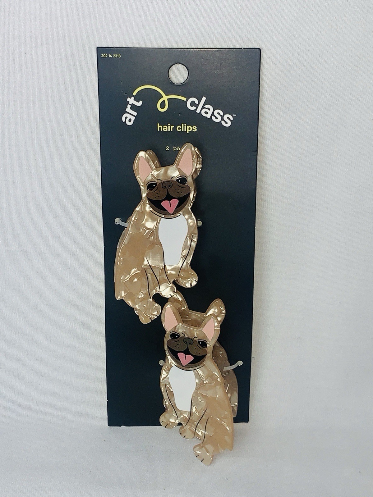 Art Class Hair Clips Set French Bulldogs Frenchie Acetate Claw Clips Cute NWT
