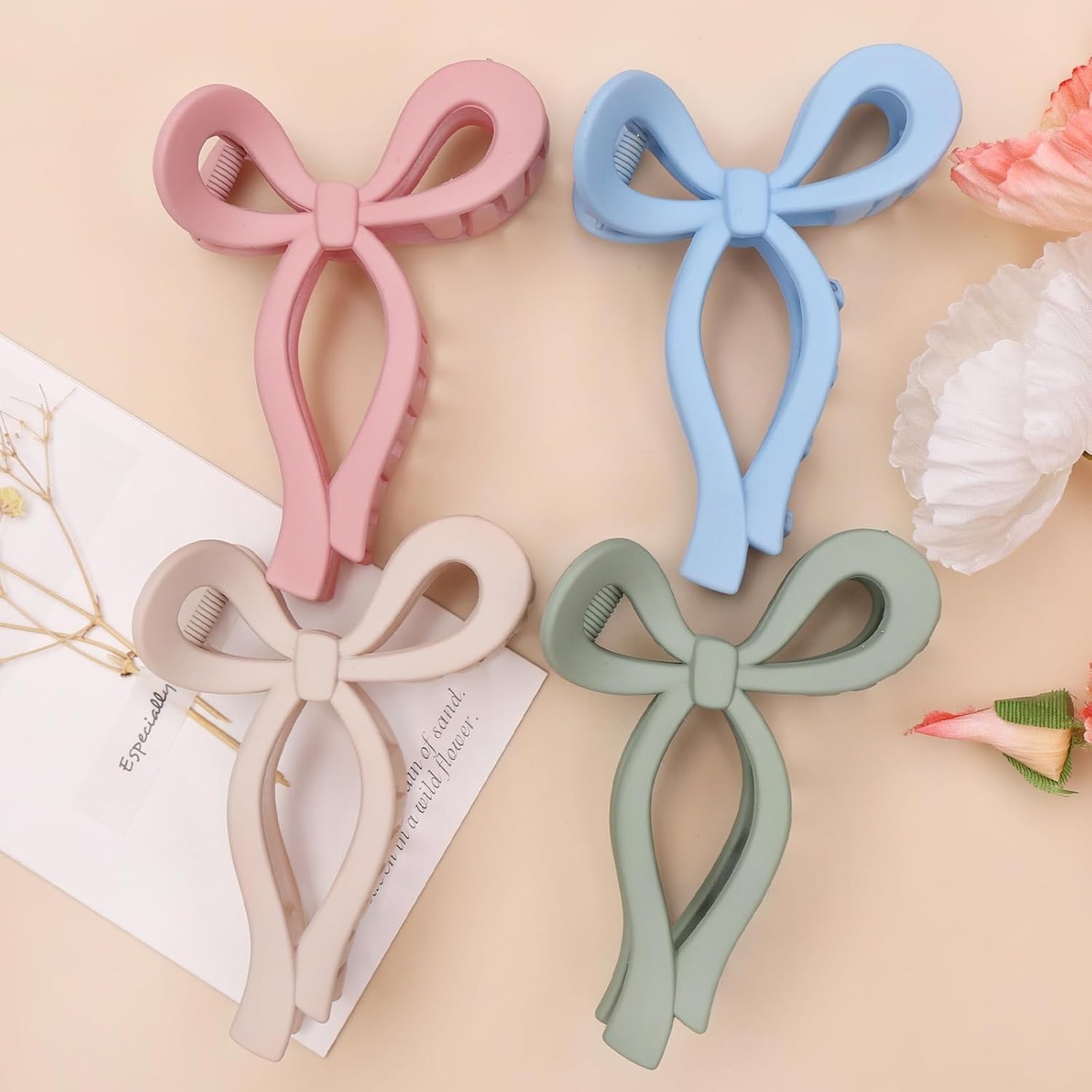 4 Pcs Bow Hair Clips Elegant Hair Claw Butterfly Hair Accessories for Girls