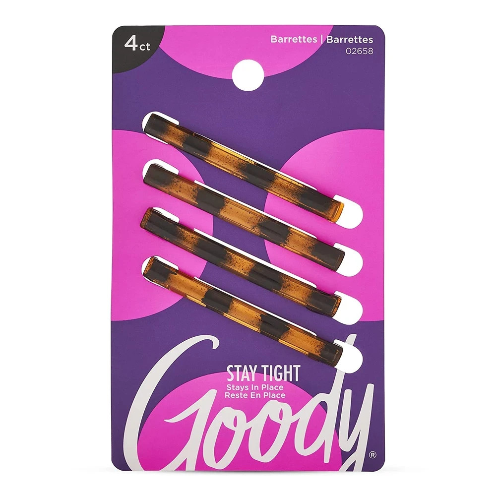 Stay Tight Hair Barrettes 4 Pack Slideproof Flat Clips for All Hair Types