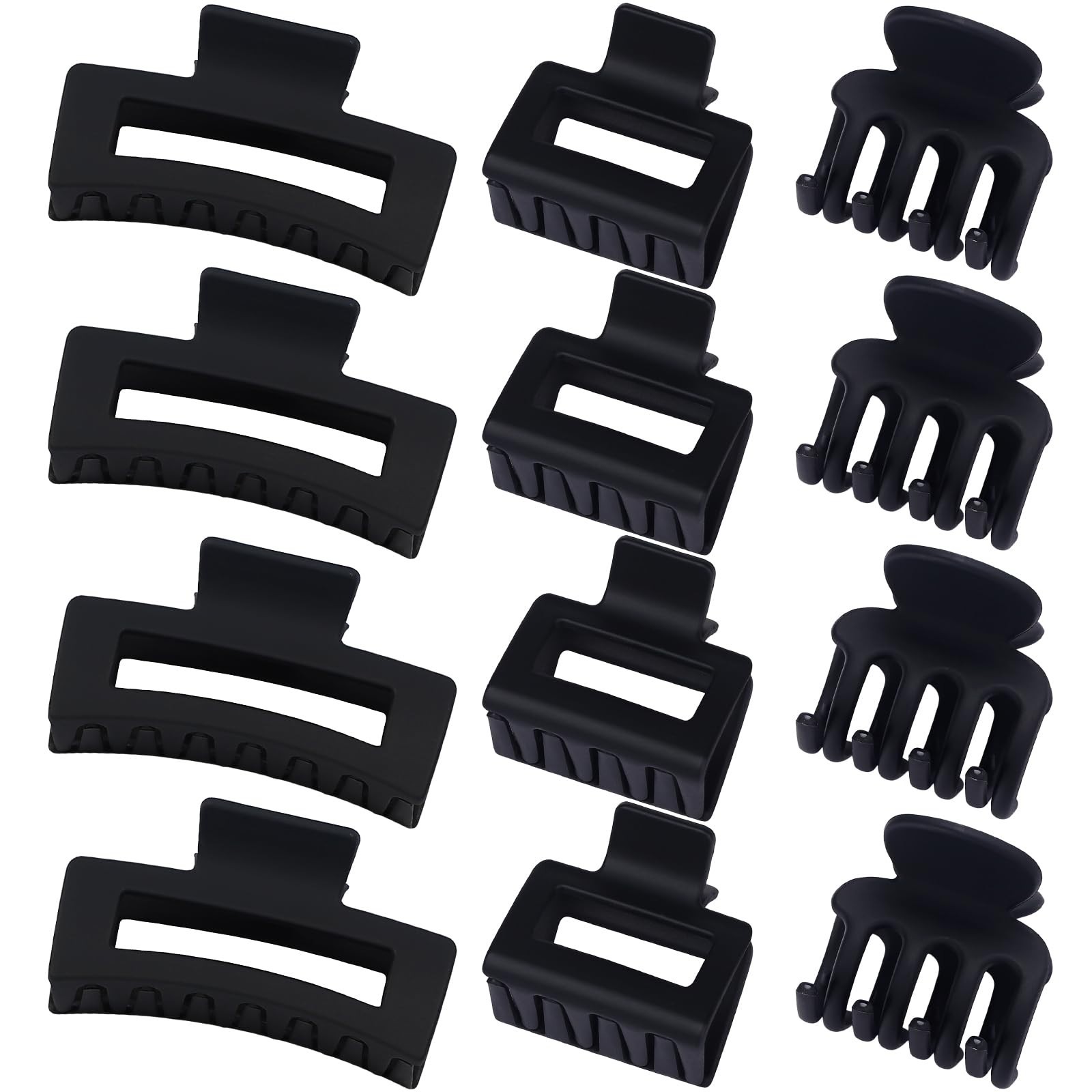 12 Pcs Hair Claw Clips Set – Small, Medium, Large Hair Accessories for All Hair