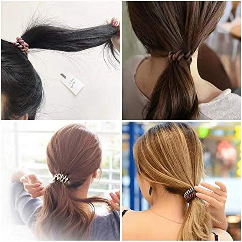 Spiral Hair Ties Set – 10 Piece Medium Coil Elastics for Thick Hair, Multicolor