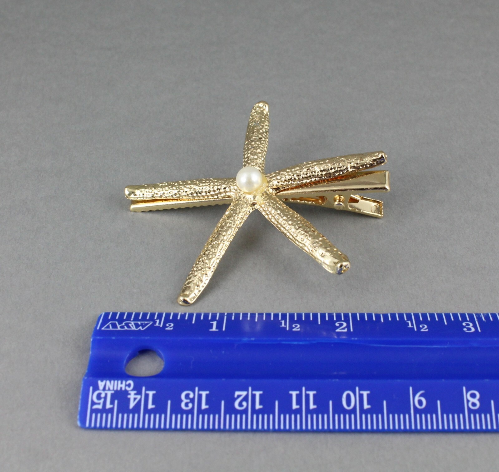 Gold Starfish barrette metal hair clip barrette star fish hair clip clamp