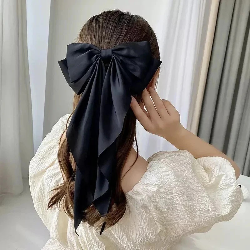 Large Bow Hair Clip Ribbon Bowknot Barrette Hairpin For Women Girls Fashion