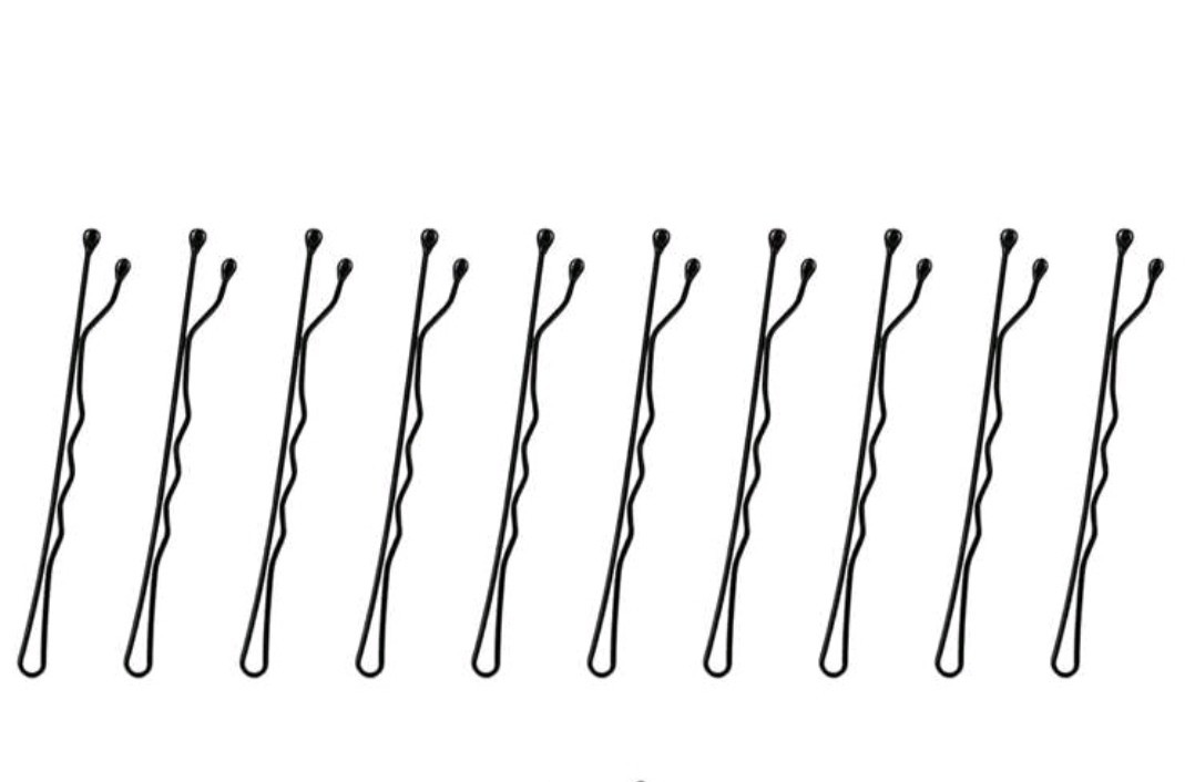 10PCS 1.97 Inches/4.7cm Hair Pins, Wave Black Bobby Pin, Hair Solid Bobby Pins
