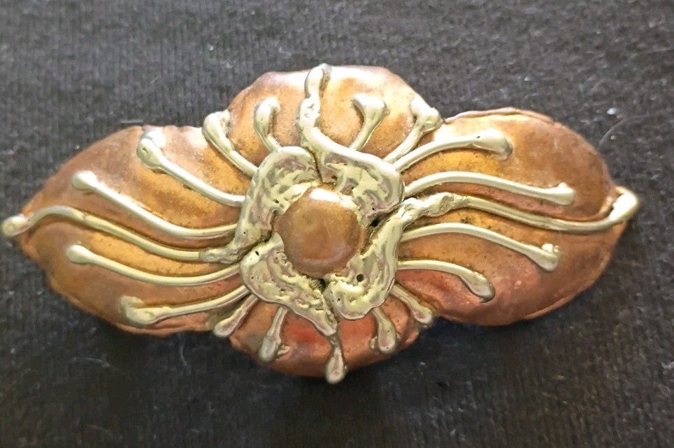 Vtg. 1980’s Copper Hair Barrette Made in Taiwan Boho Brutalist Metal Minimalist