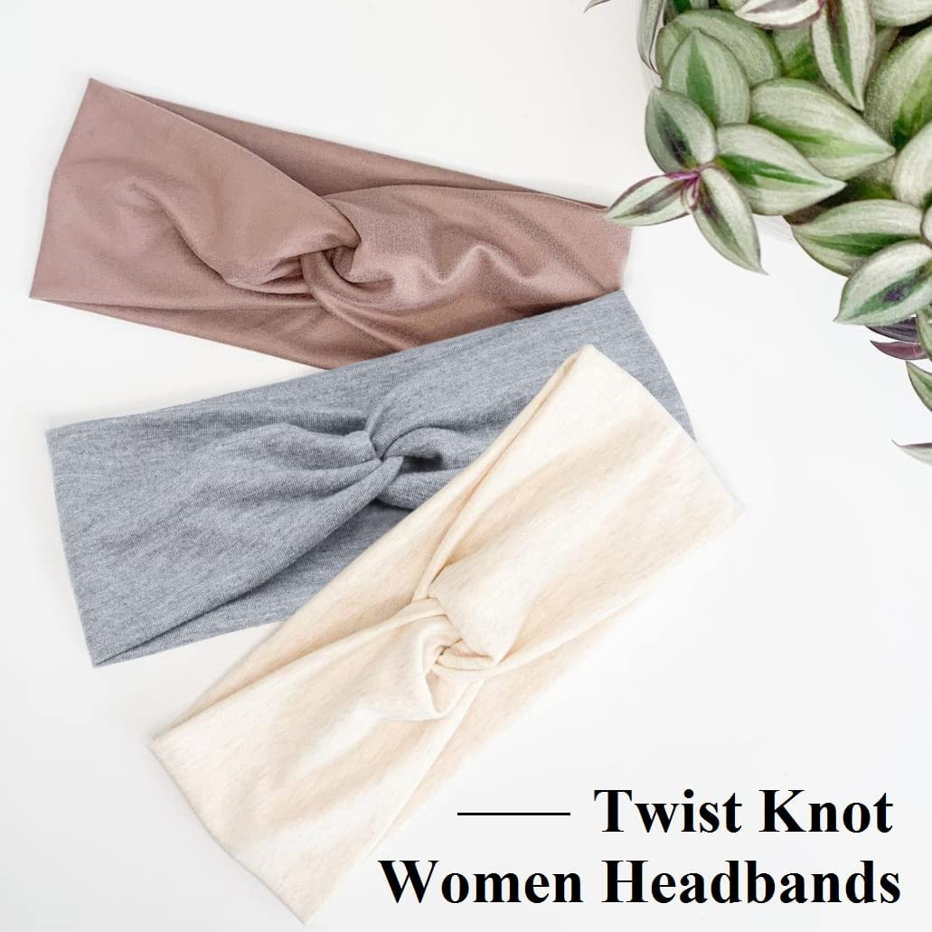AKTVSHOW Headbands for Women – Soft Elastic Wide Hair Bands, Twisted Non-Slip Tu