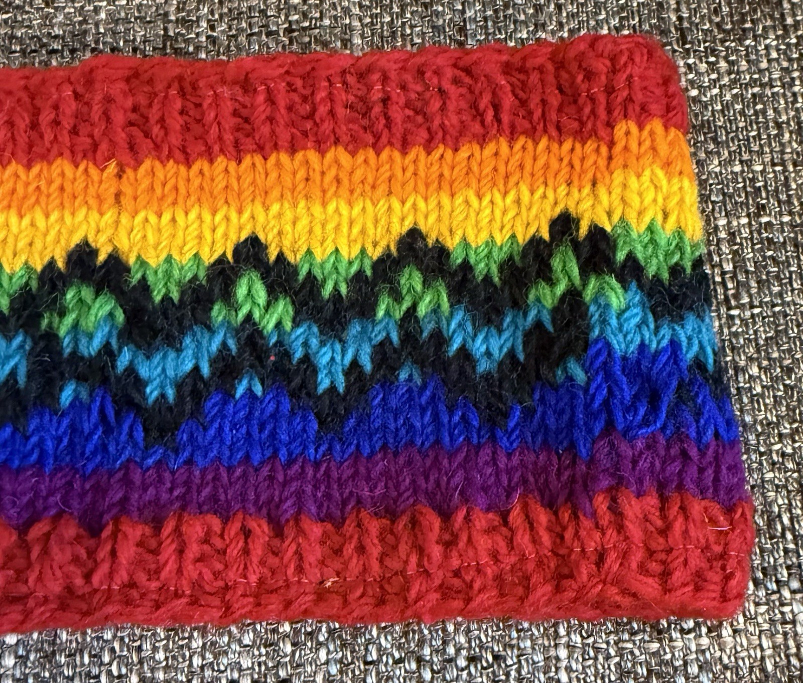 HEADBAND Nepal Hand Made Wool Head Band New Crochet Rainbow Pride #ä