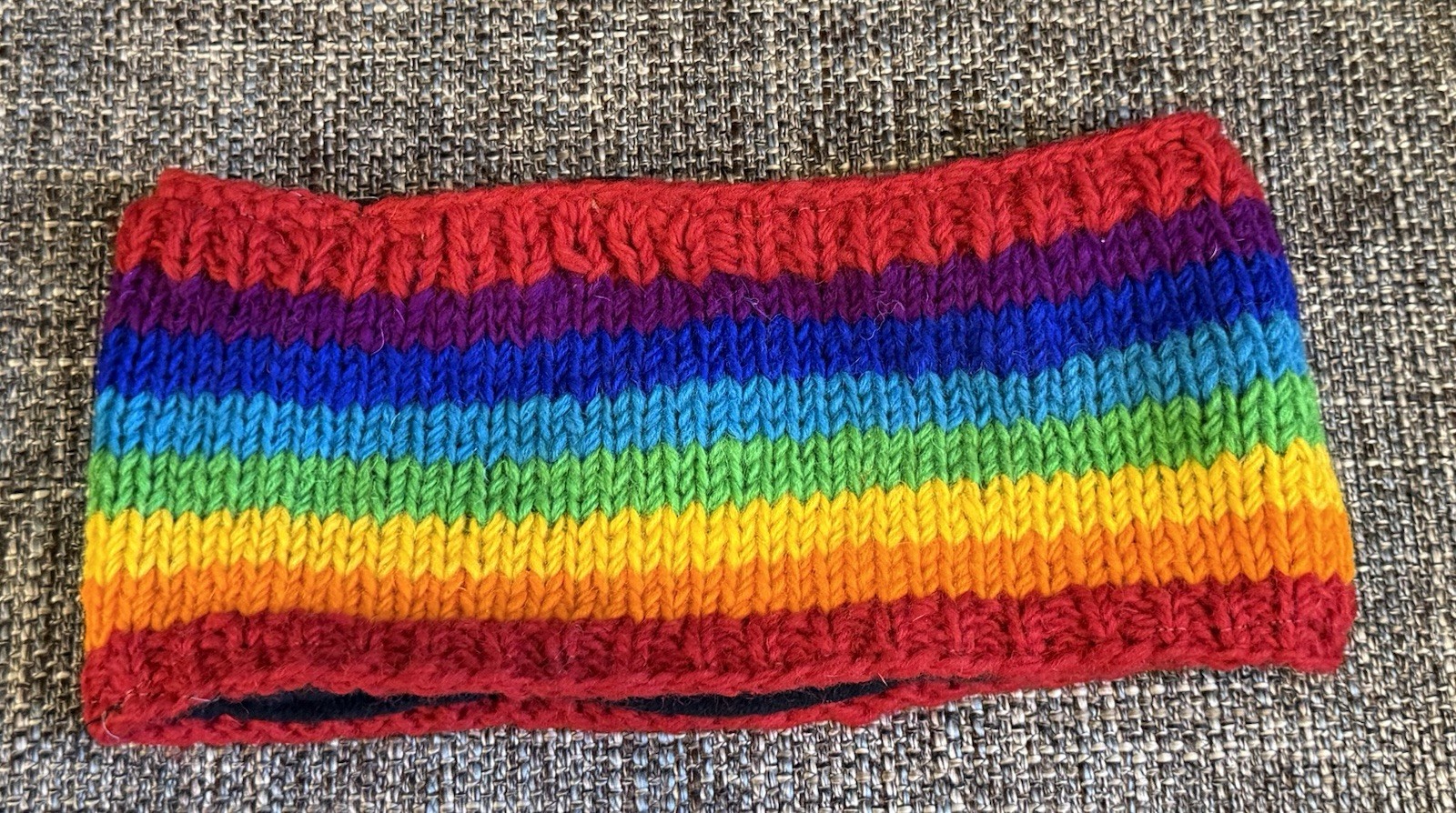 HEADBAND Nepal Hand Made Wool Head Band New Crochet Rainbow Pride #ö