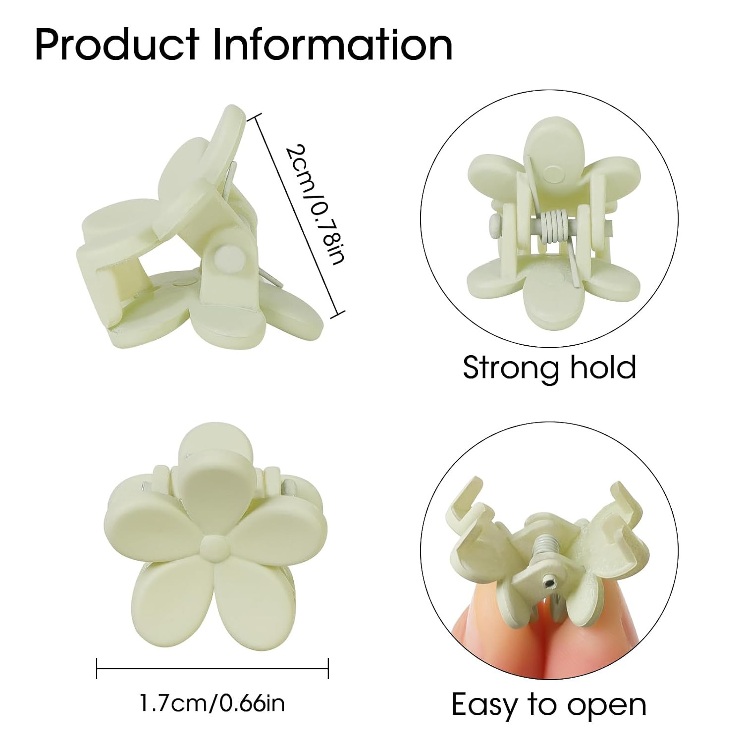 Mini Flower Hair Clips 100Pcs, Small Hair Clips Mini Claw Clips Cute Jaw Clips H