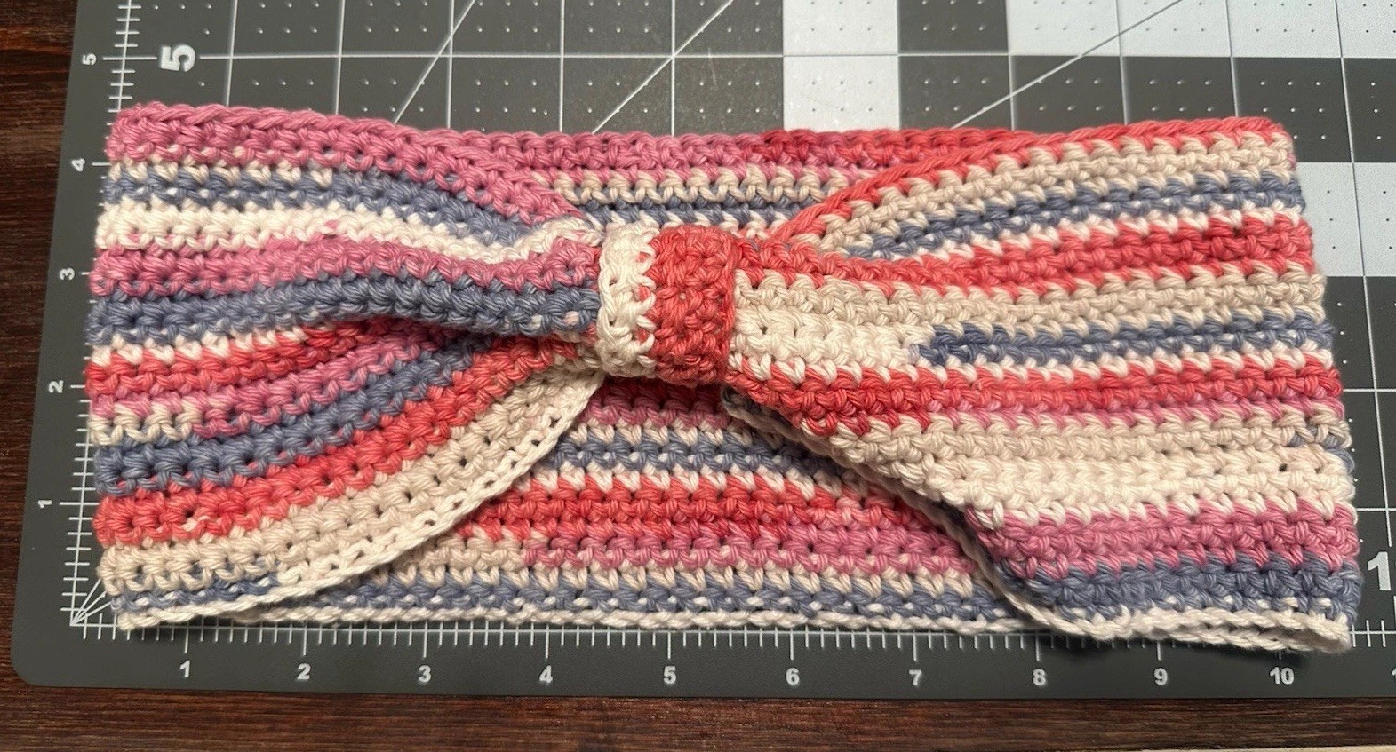 Handmade Red Purple Blue Cream Crochet Headband/ Ear warmer