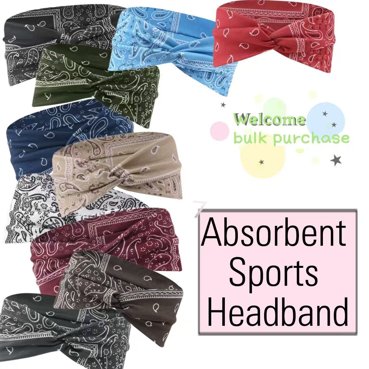 4Pcs Fashion Paisley Sport Headwrap – Women’s Elastic Headband for Yoga & Daily