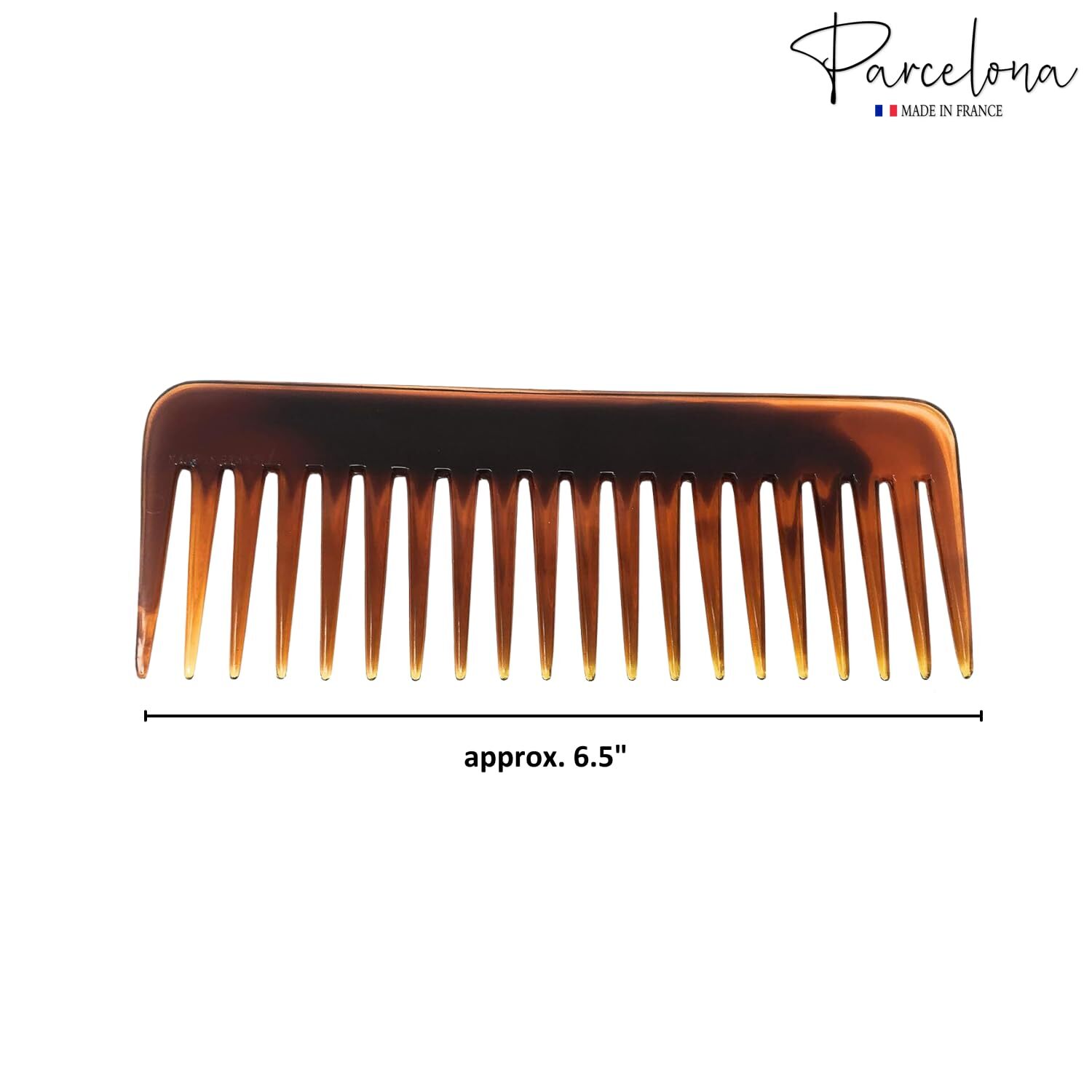 Parcelona French Fluffy Large Tortoise Shell and Black Cellulose Hair Combs(2