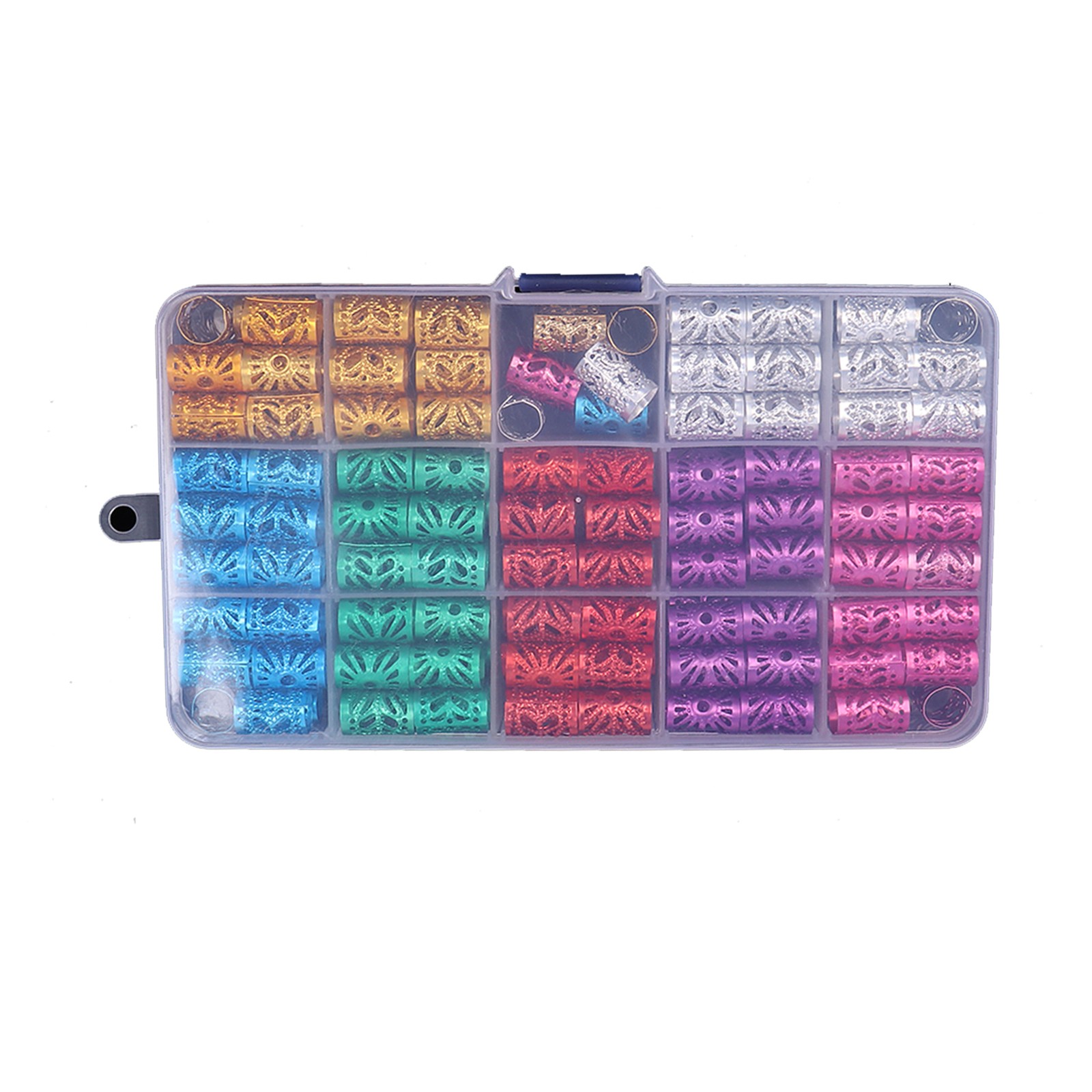 170Pcs Hair Dreadlocks Beads Various Colors Exquisite Patterns Trendy Easily Use