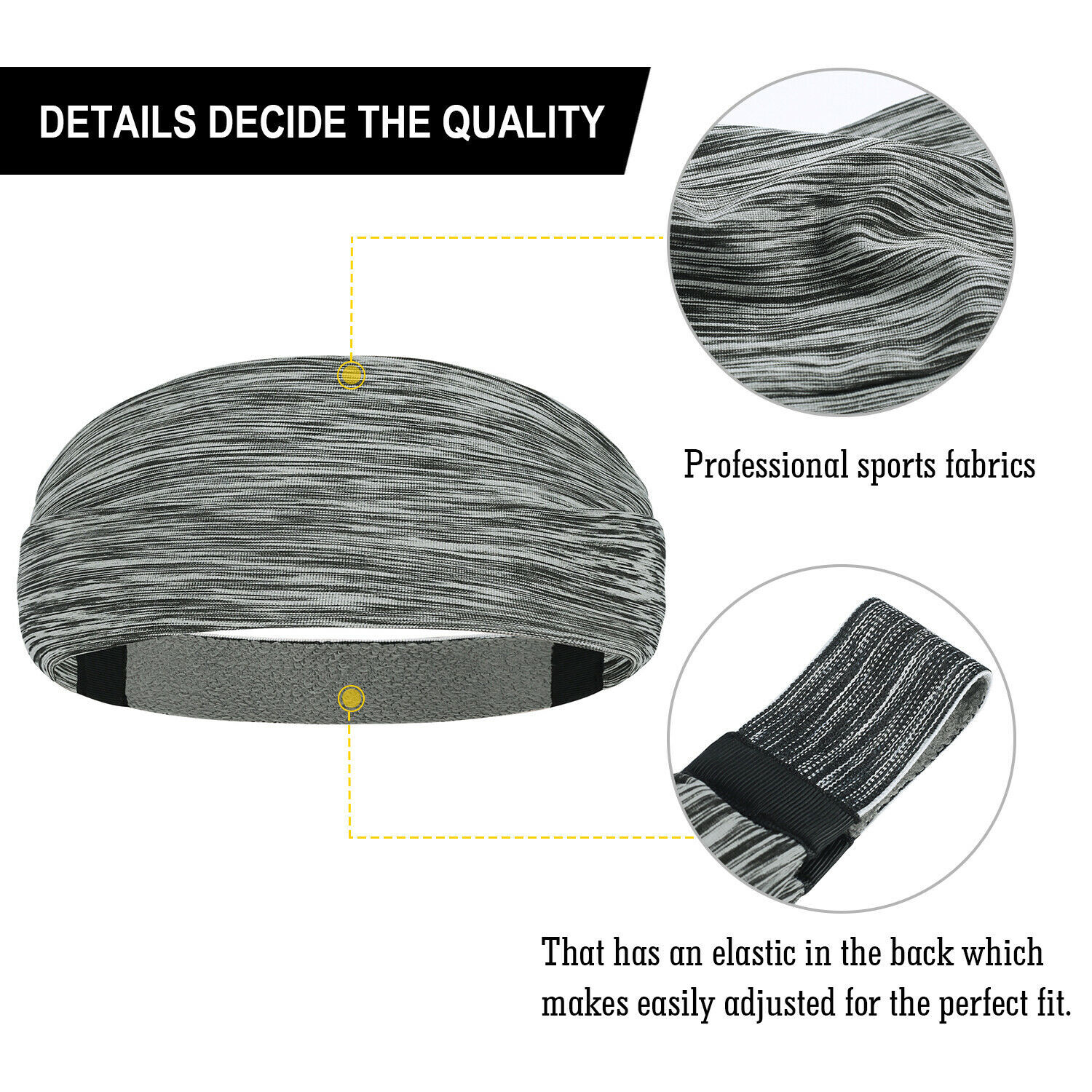 Workout Headbands for Men Women Sweatband Elastic Sweat Bands Elastic Headbands