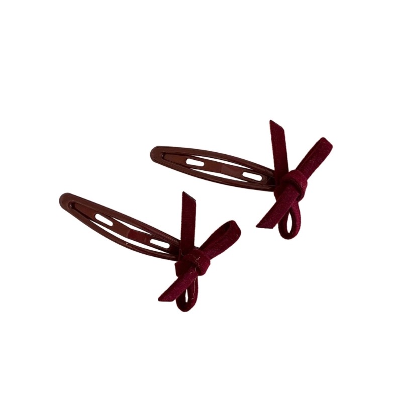 1 Pair Velvety Hair Bowknot Clip Fashionable Hairpin for Daily Special Occasion