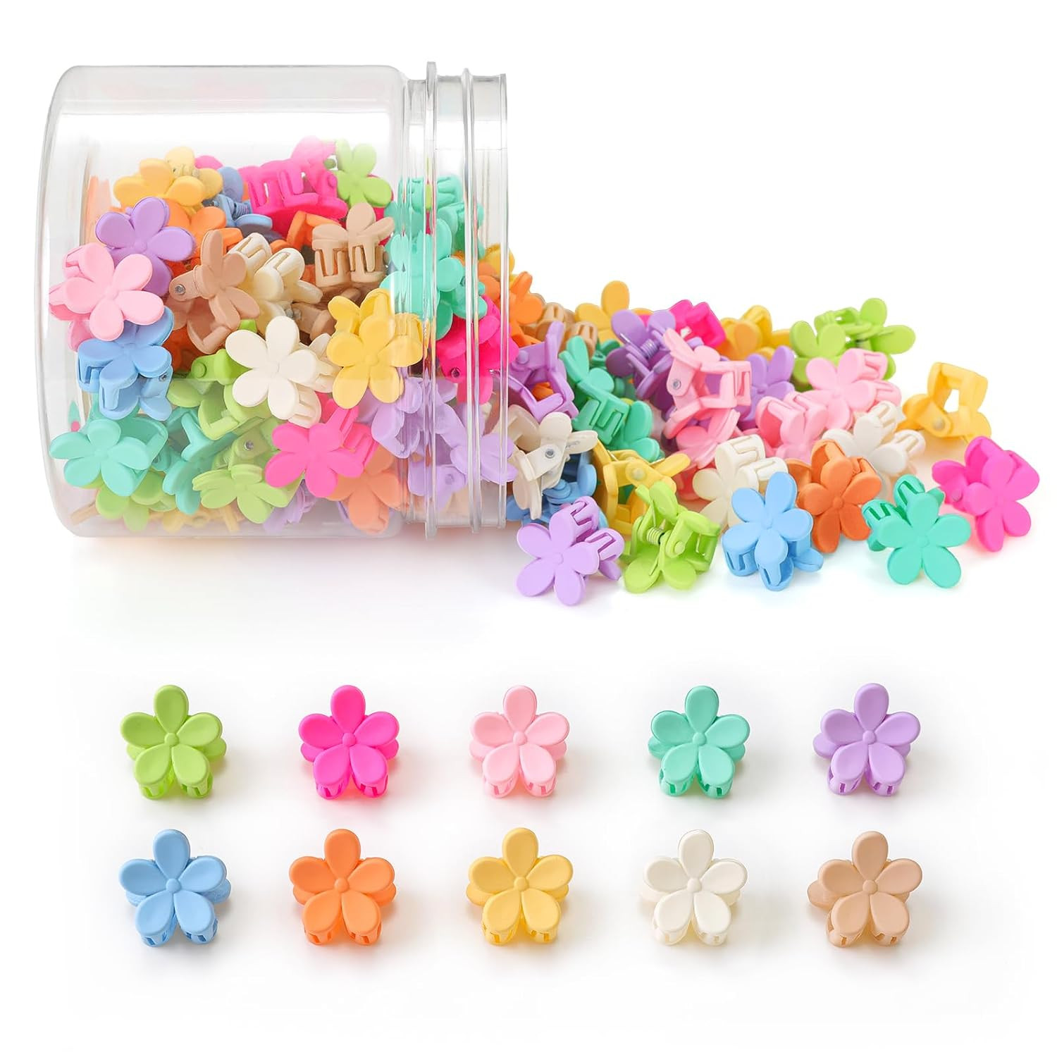 Mini Flower Hair Clips 100Pcs, Small Hair Clips Mini Claw Clips Cute Jaw Clips H