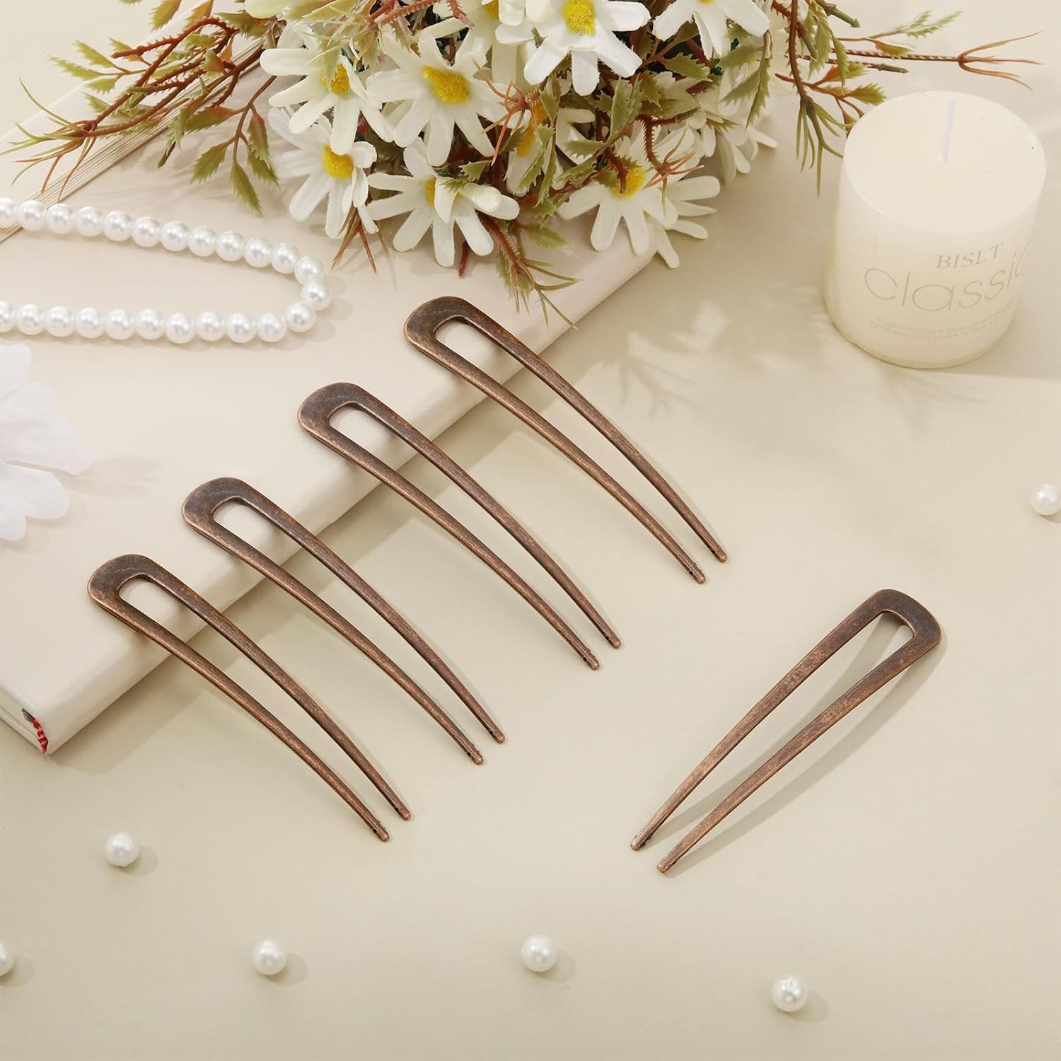 WILLBOND 6 Pcs French Hair Pins for Women French Twist Hairpins 4 Inch Metal Hai