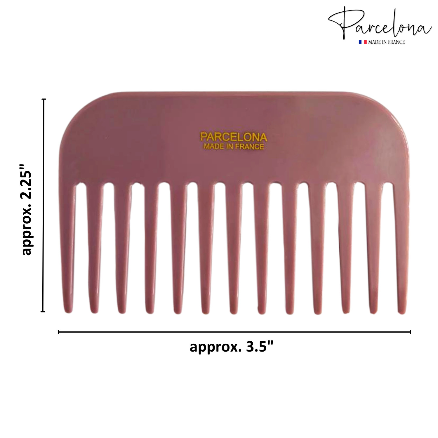 Parcelona Wide Tooth French Detangling Comb – Cellulose Acetate Hair Comb for