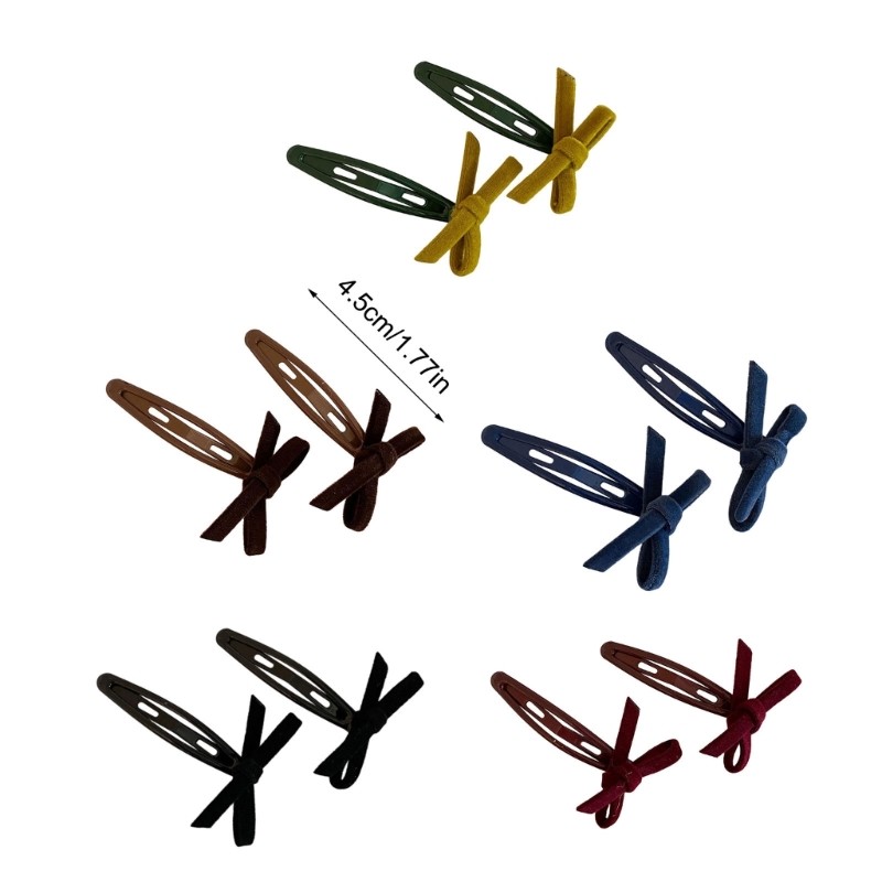 1 Pair Velvety Hair Bowknot Clip Fashionable Hairpin for Daily Special Occasion