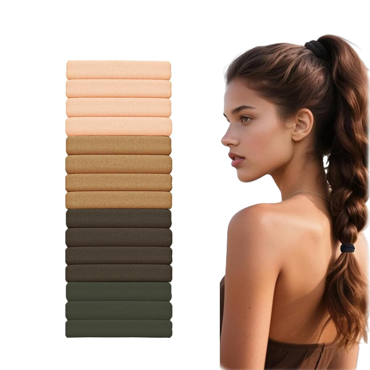 Seamless High Stretch Hair Ties No Damage for Fine Thick Curly Hair | Nylon Pony