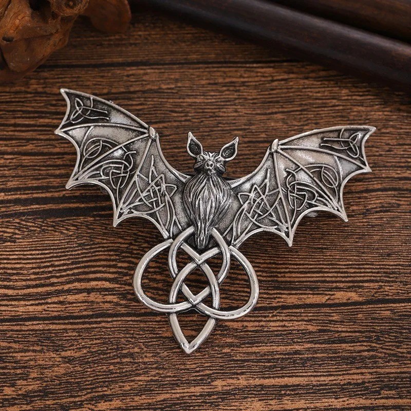 Retro Viking Celtic Knot Bat Hair Clip Gothic Cosplay Party