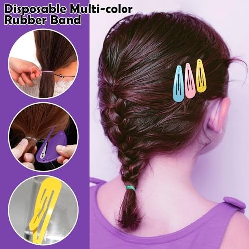 32 Colors Small Hair Rubber Bands with 16 Styling Tools, 2000 Pcs