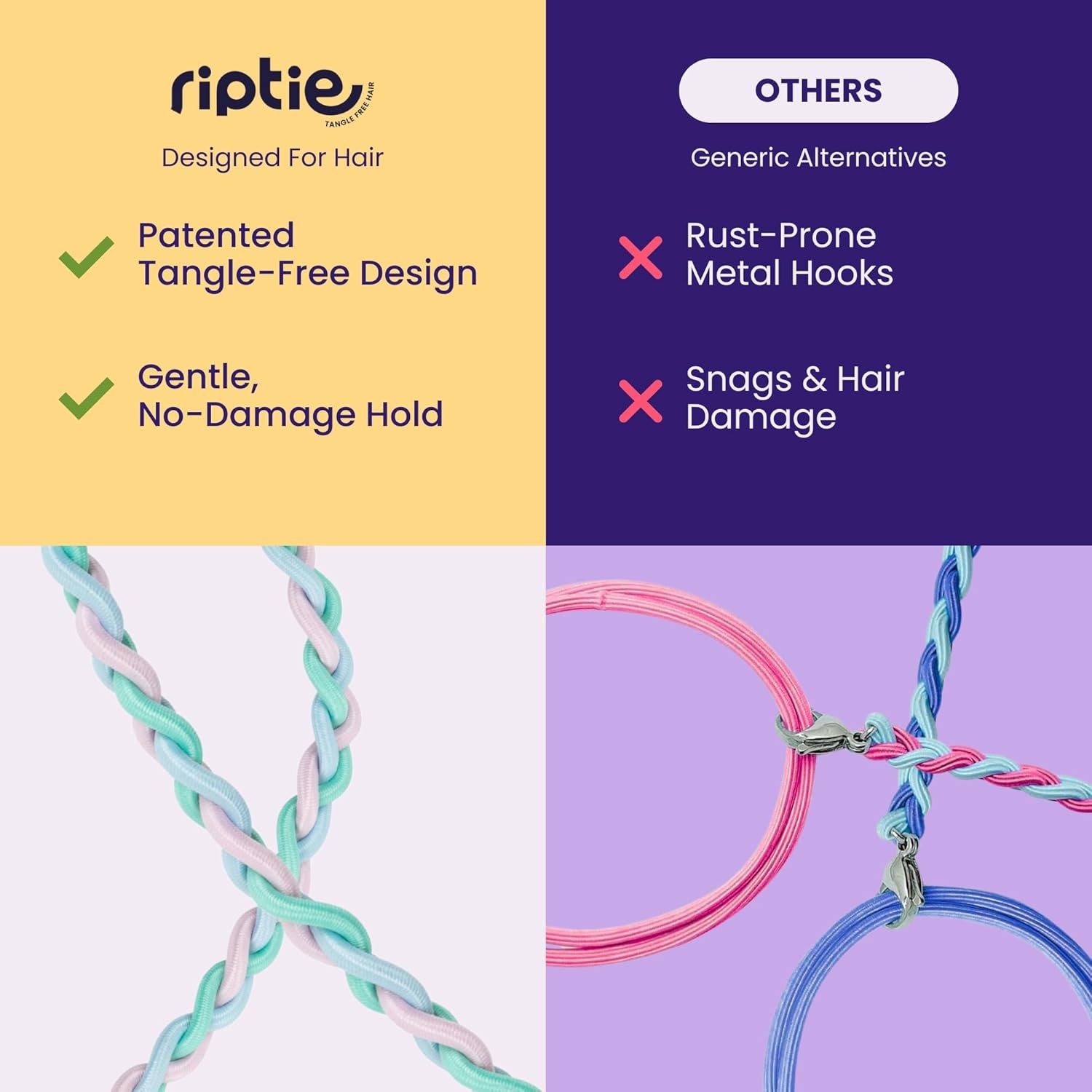 Regular Soft Tangle-Free Hair Tie Women Nylon Hair Elastic Colorful Hair