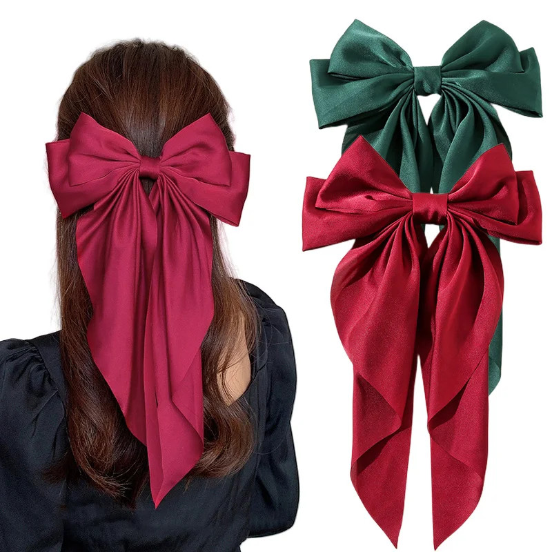 3pcs Solid Color Minimalist Bow Hair Clip,Bowknot Hair Clip,Retro Hair Clip